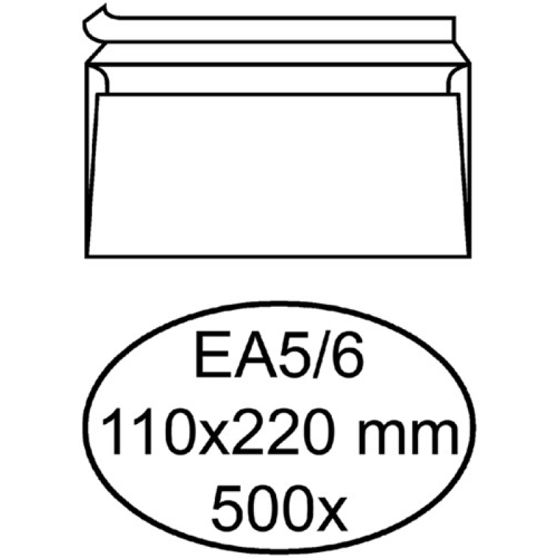 Envelop Bank EA5/6 110x220mm zelfklevend wit 500st