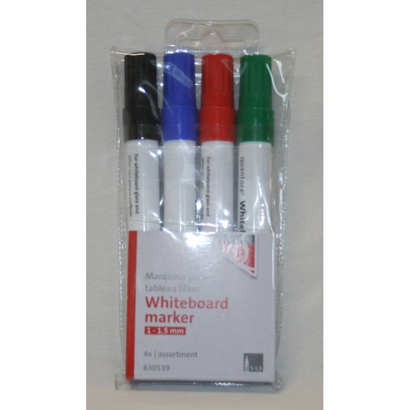 Whiteboard stiften 4 stuks assorti rond 1-1.5mm